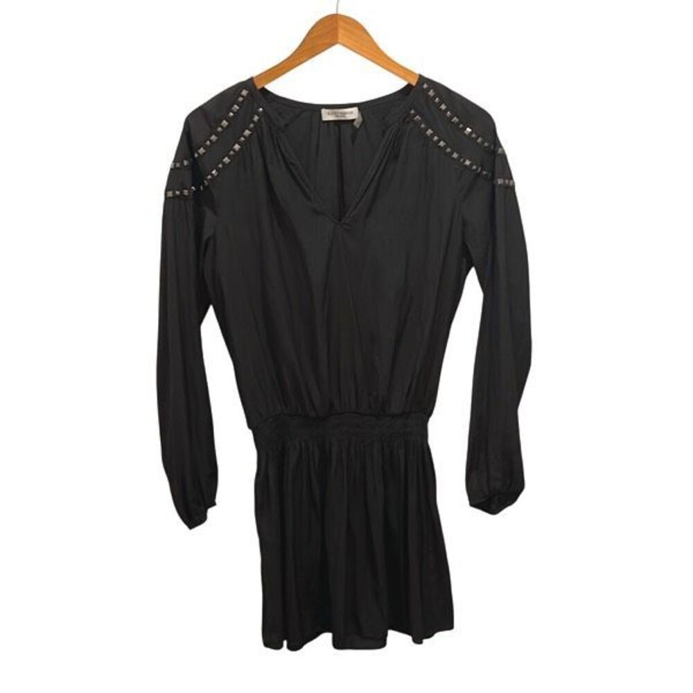 Ramy Brook Studded Detail Elastic Waist‎ Mini Dress Black Size XS